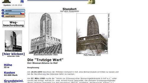 Bismarkova rozhledna Hof (Bismarckturm auf dem Rosenbühl)