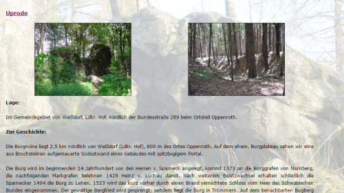 Zřícenina hradu Uprode