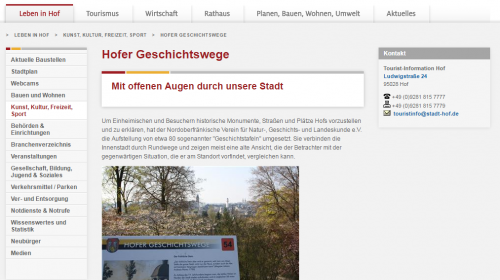 Naučná stezka - historie Hofu