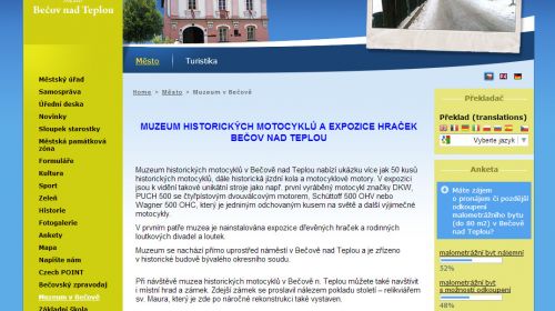 Muzeum historických motocyklů a hraček